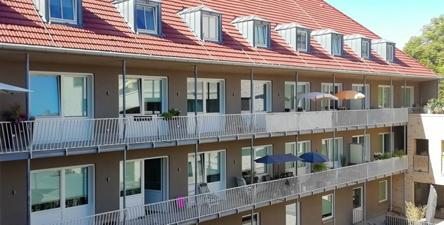 Blick auf die Balkone des Projekts "Gemeinschaftliches Wohnen in Köln-Sülz".